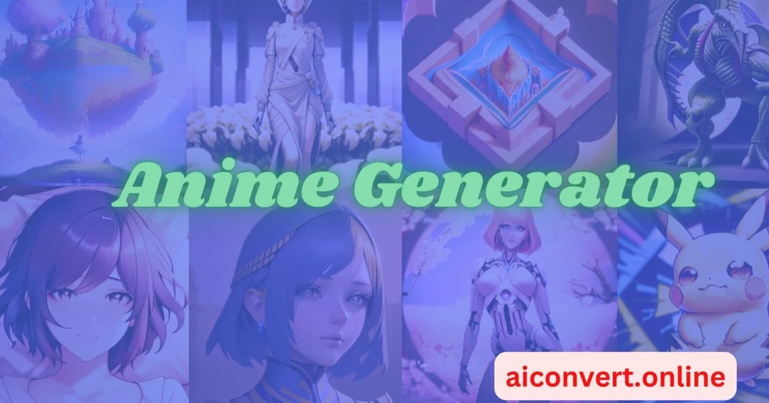 A collage of diverse anime characters generated by the AI anime generator tool.