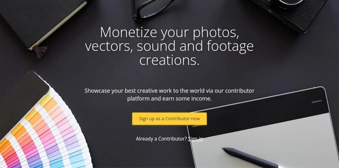 An earnings table for contributors on 123RF.