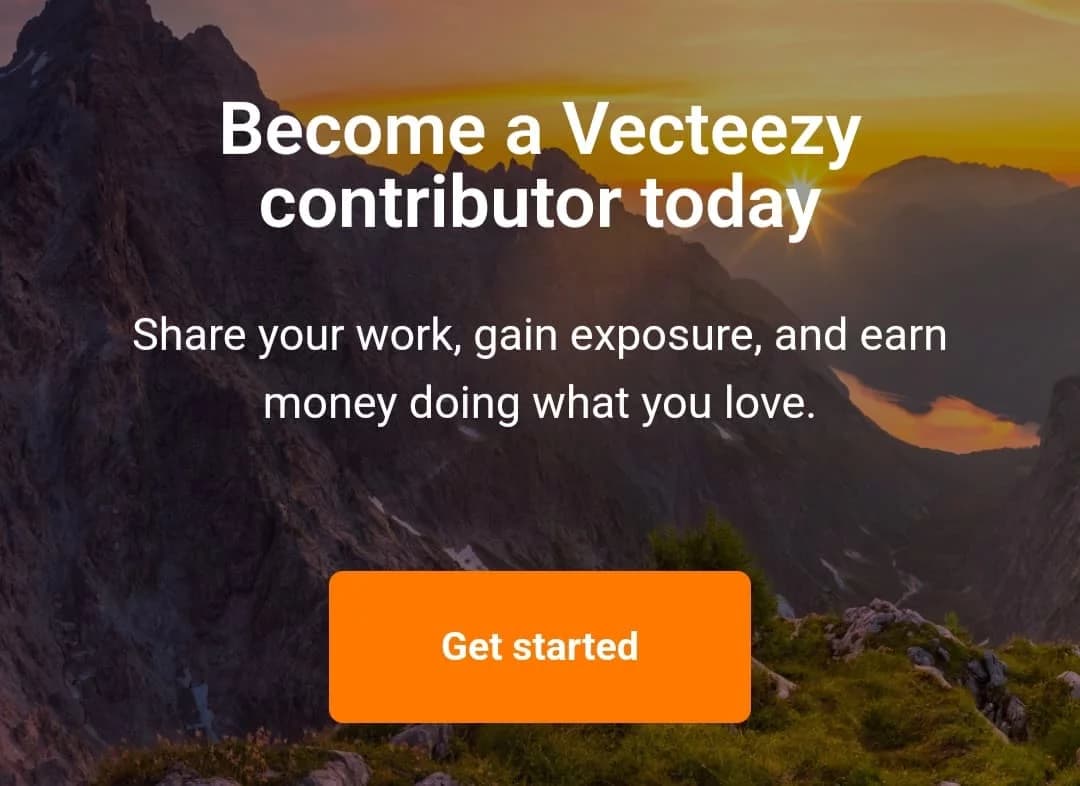 The Vecteezy contributor sign-up page.