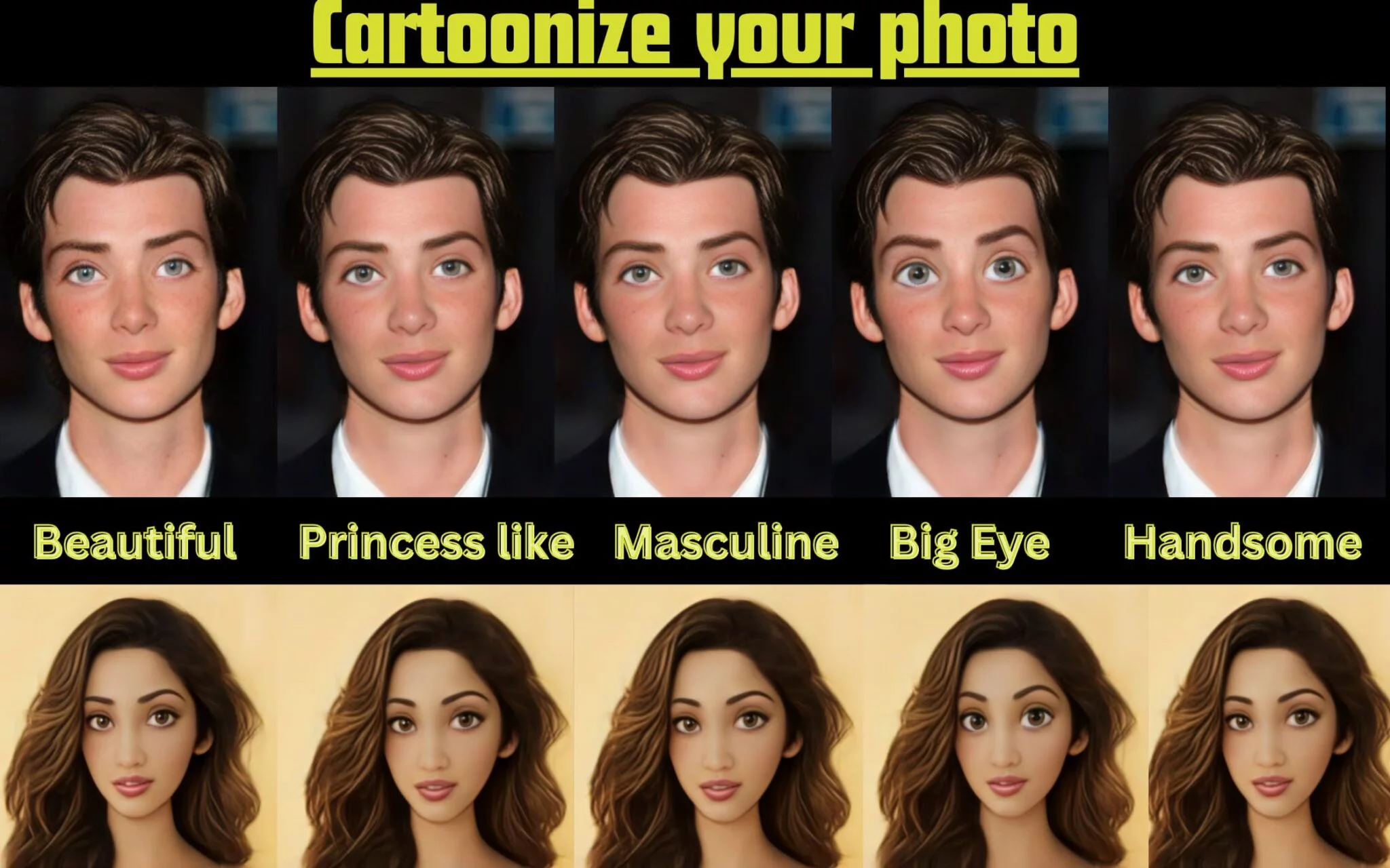 Free Online Cartoon Face Ai Maker Turn Photo to Cartoon